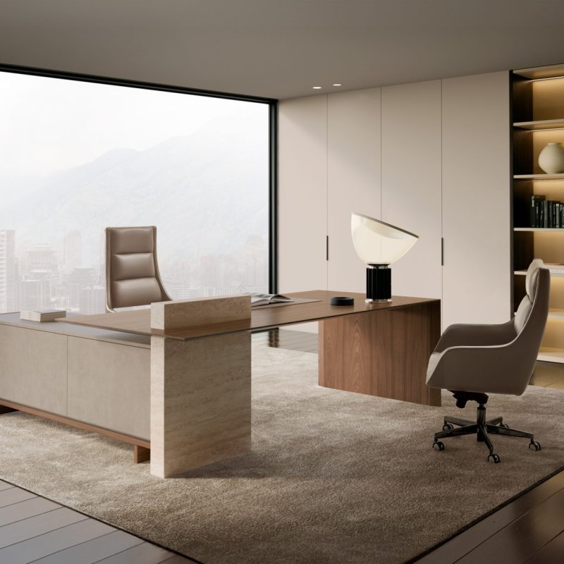 A director's cabin that announces where your company has arrived