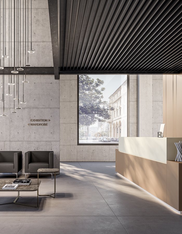 Reception & lobby: where the guest is received, not processed