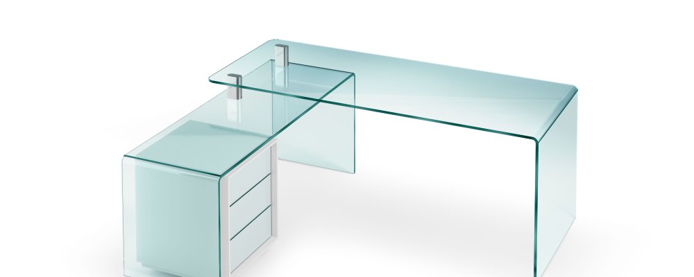 Desk with integrated pedestal