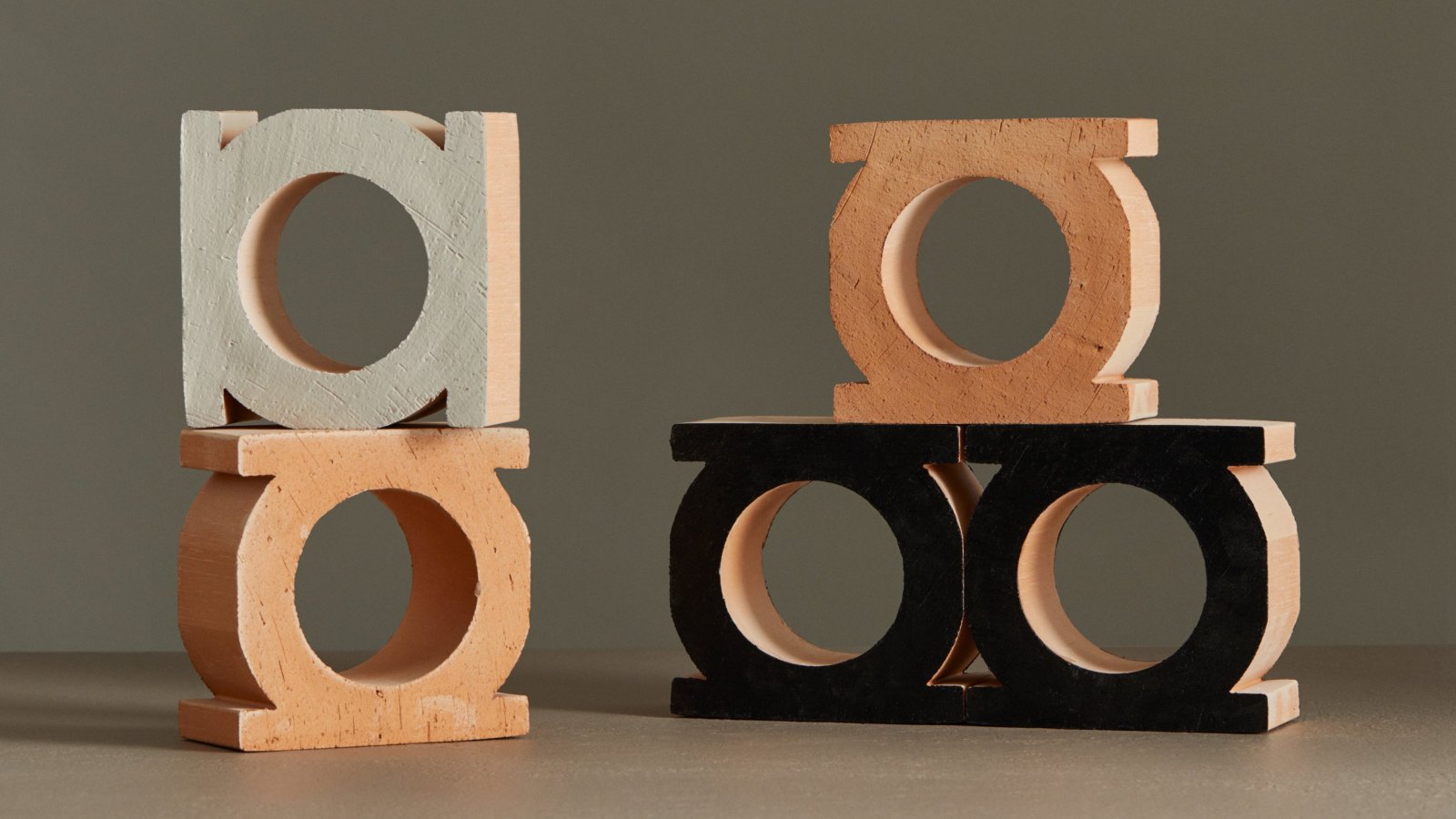 Jali by Mutina terracotta screen blocks in three colours