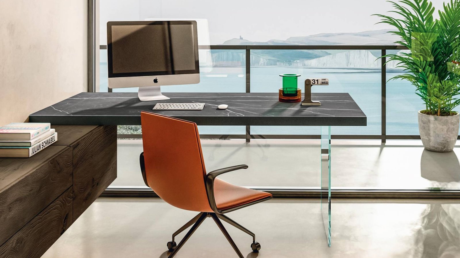 Tempered glass legs of the Air Desk