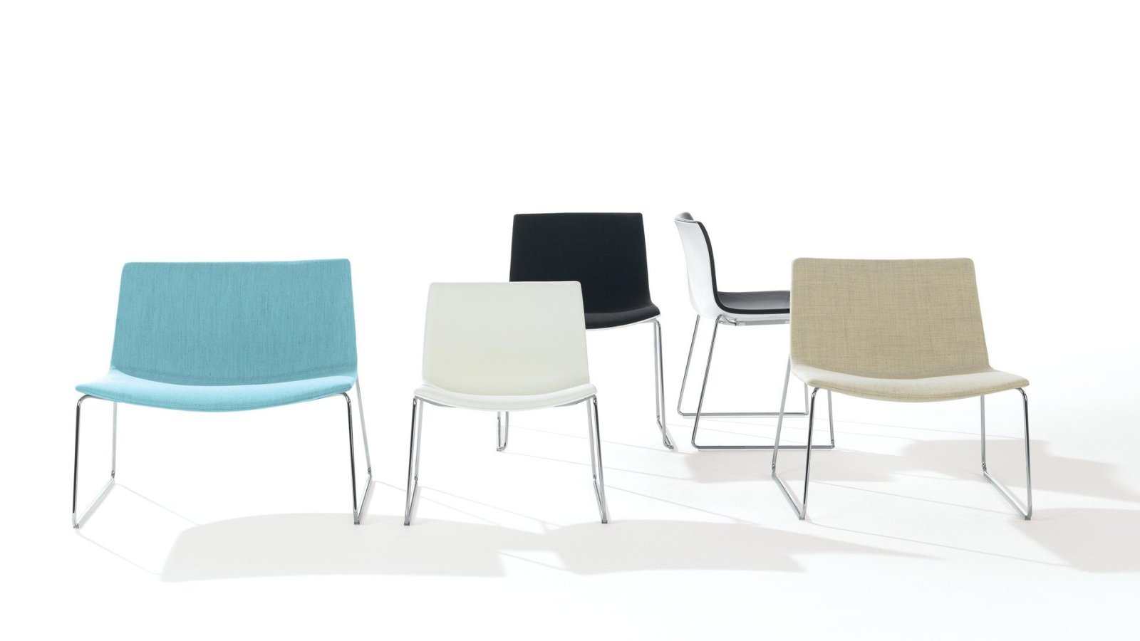 Catifa 53 design chair by Arper with polypropylene shell and steel legs