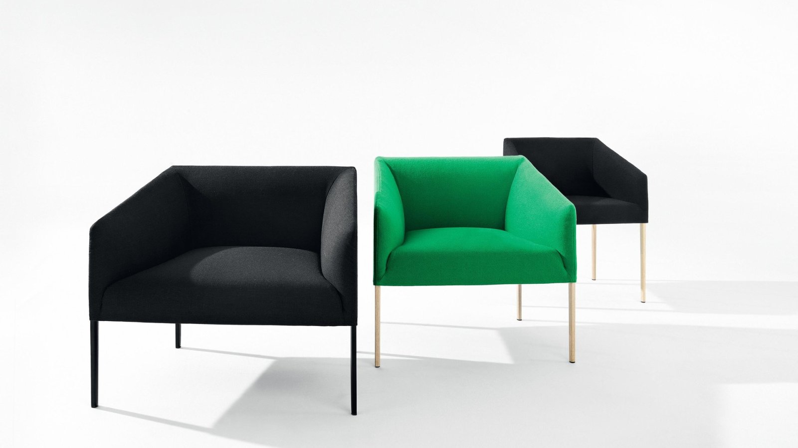 The larger Saari armchair by Arper in leather