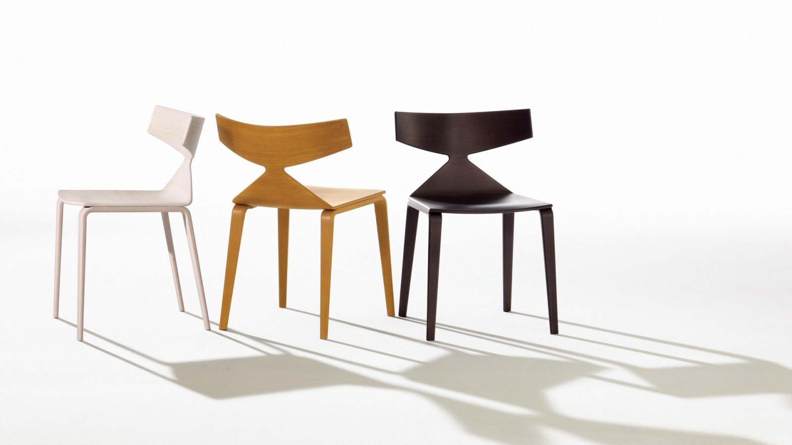 Saya stool by Arper on a steel sled base at a reception counter