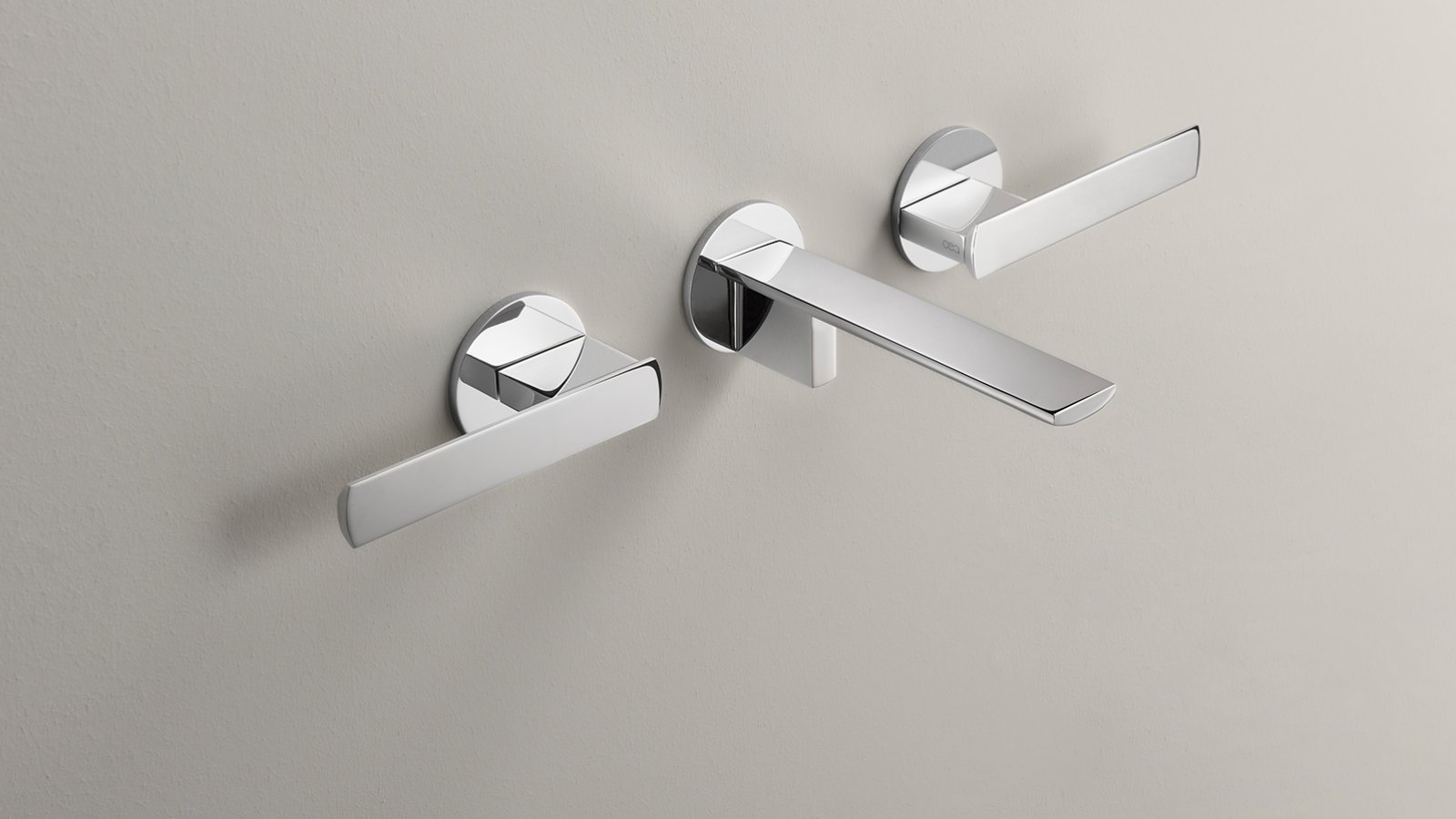 Ayla by Cea Design wall-mounted dual handle tap, polished stainless steel