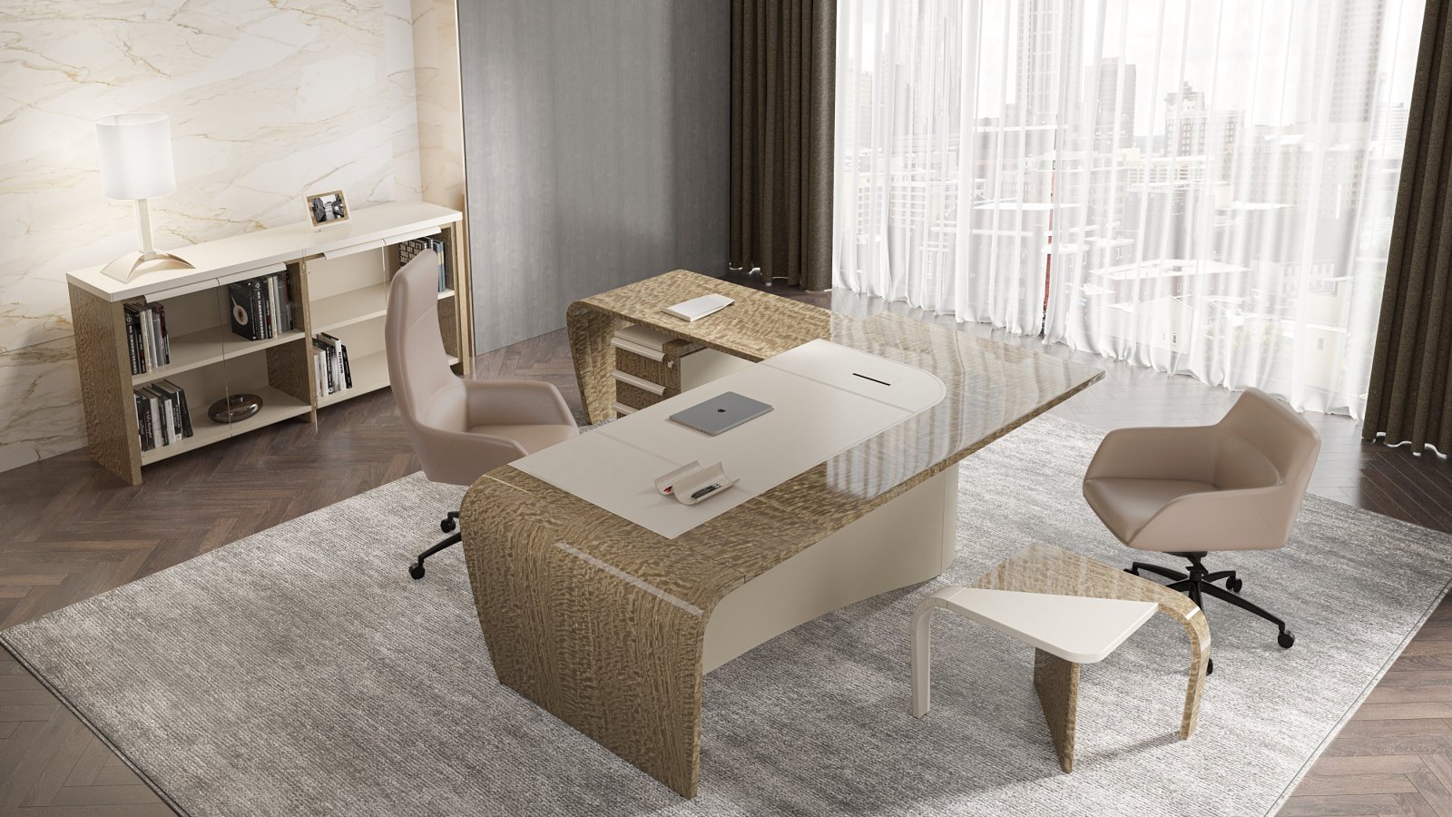 Designer office table Mithos by Codutti in a corporate cabin