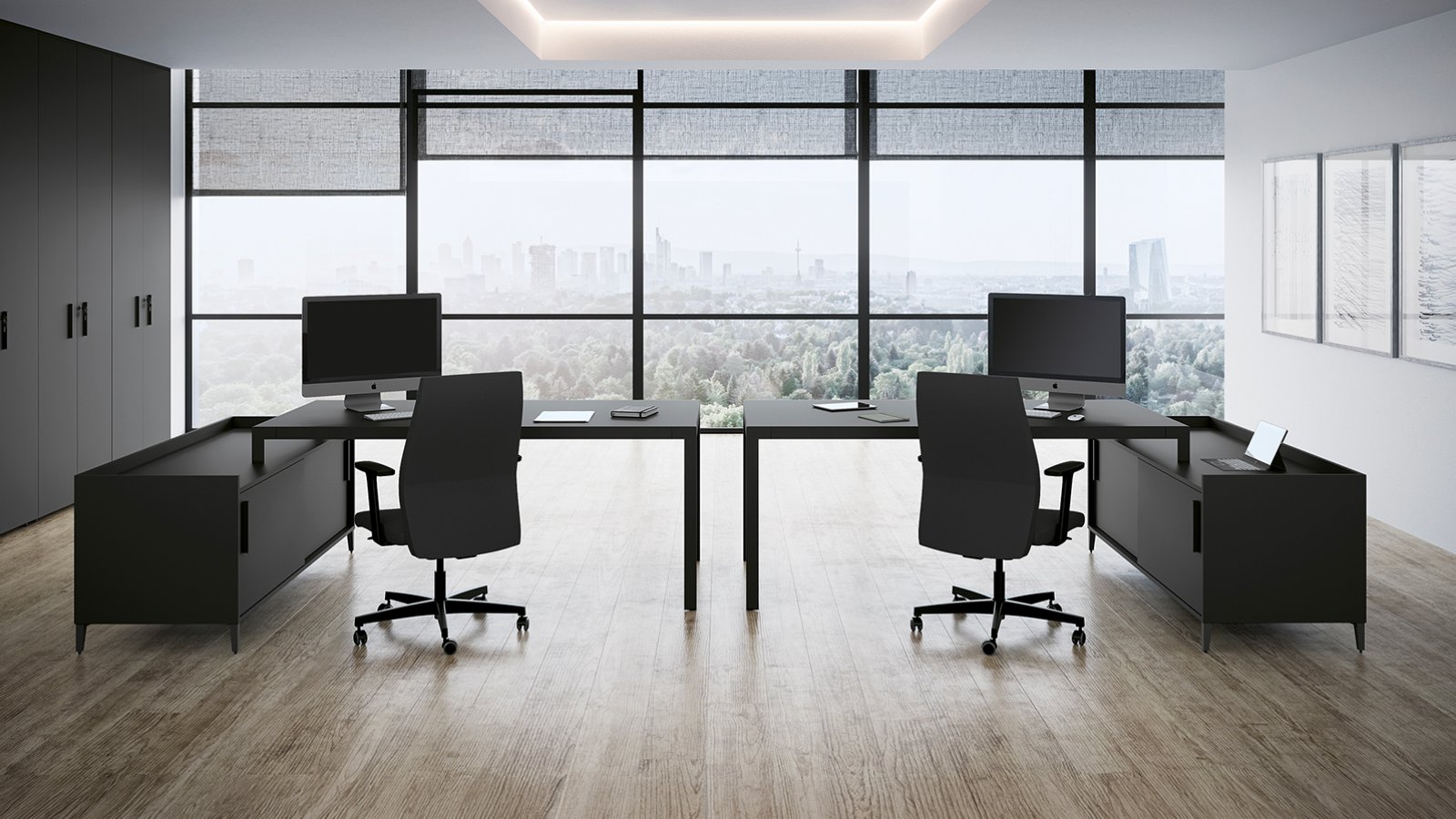 Open-ring intermediate support of the D1 meeting table