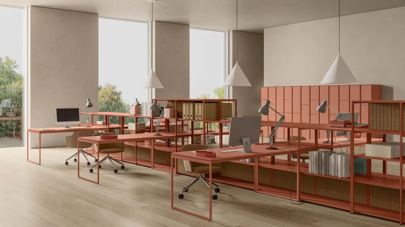 Line System by Dieffebi dividing a collaborative studio