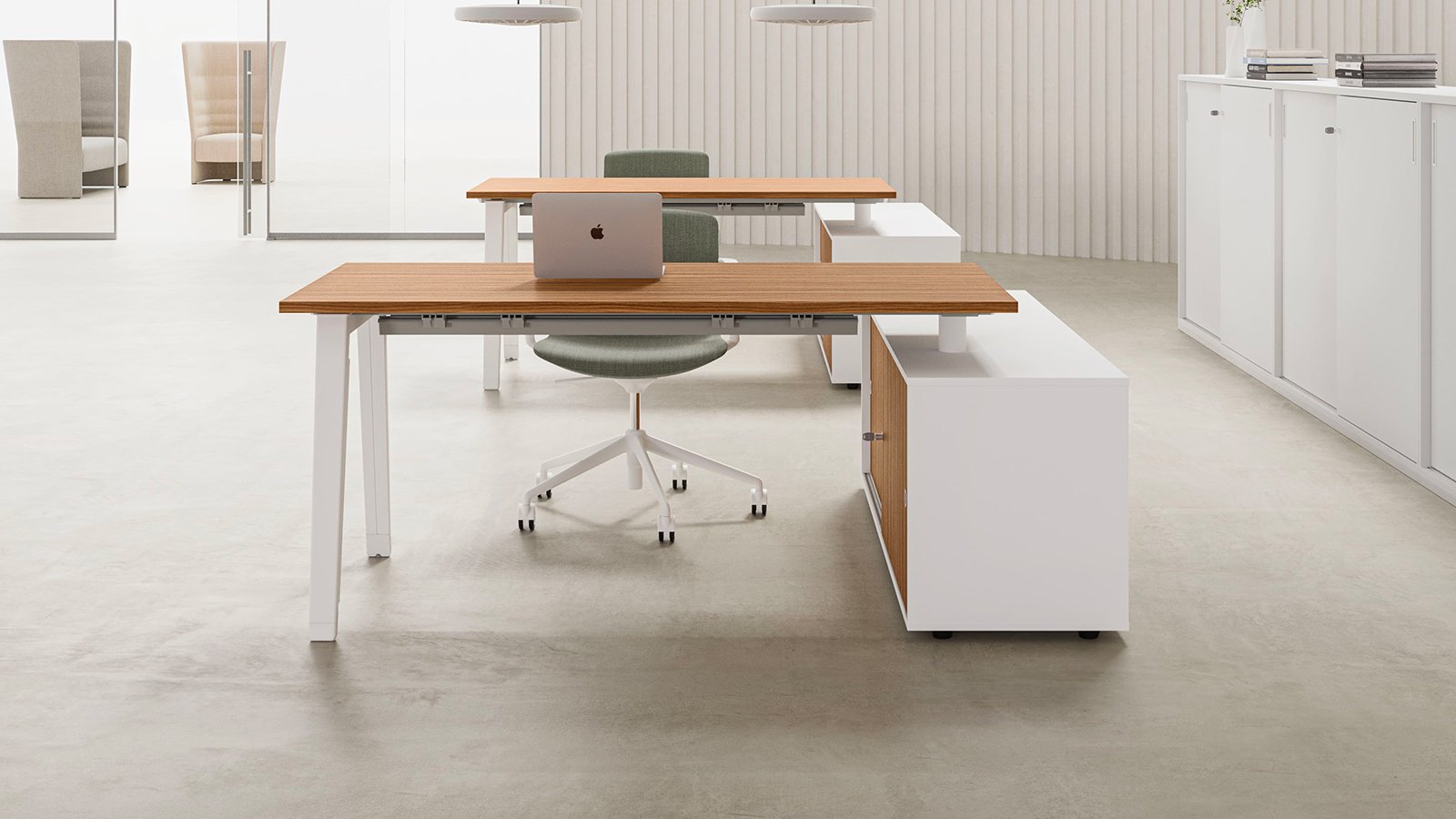 E-Place office workstations in a row, DVO Office