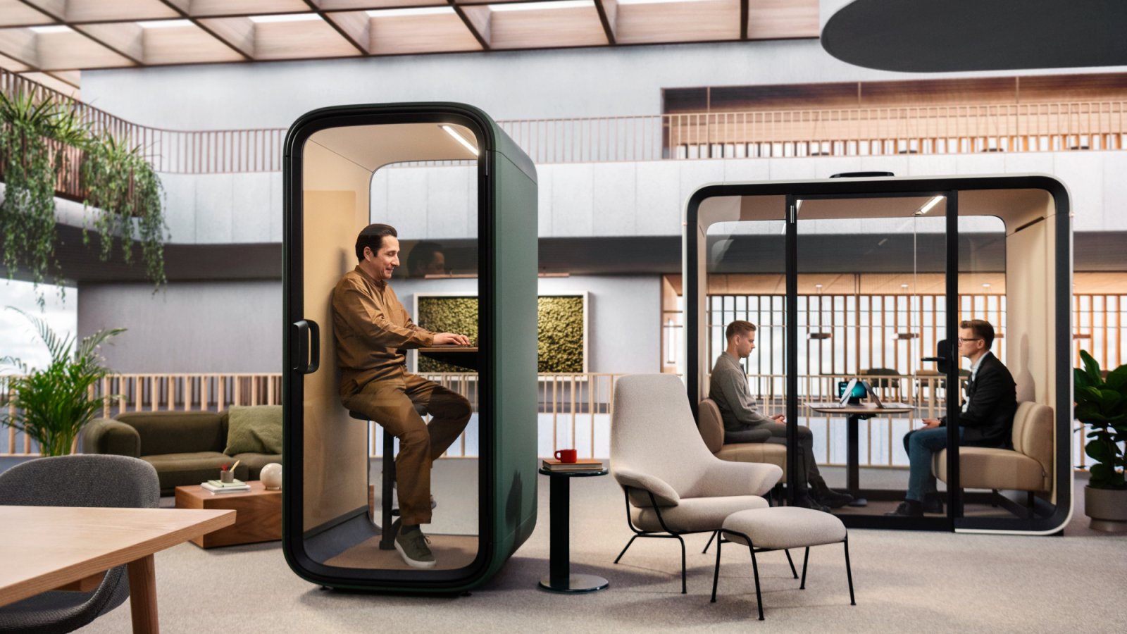 Framery One Compact acoustic booth in a bright Indian office