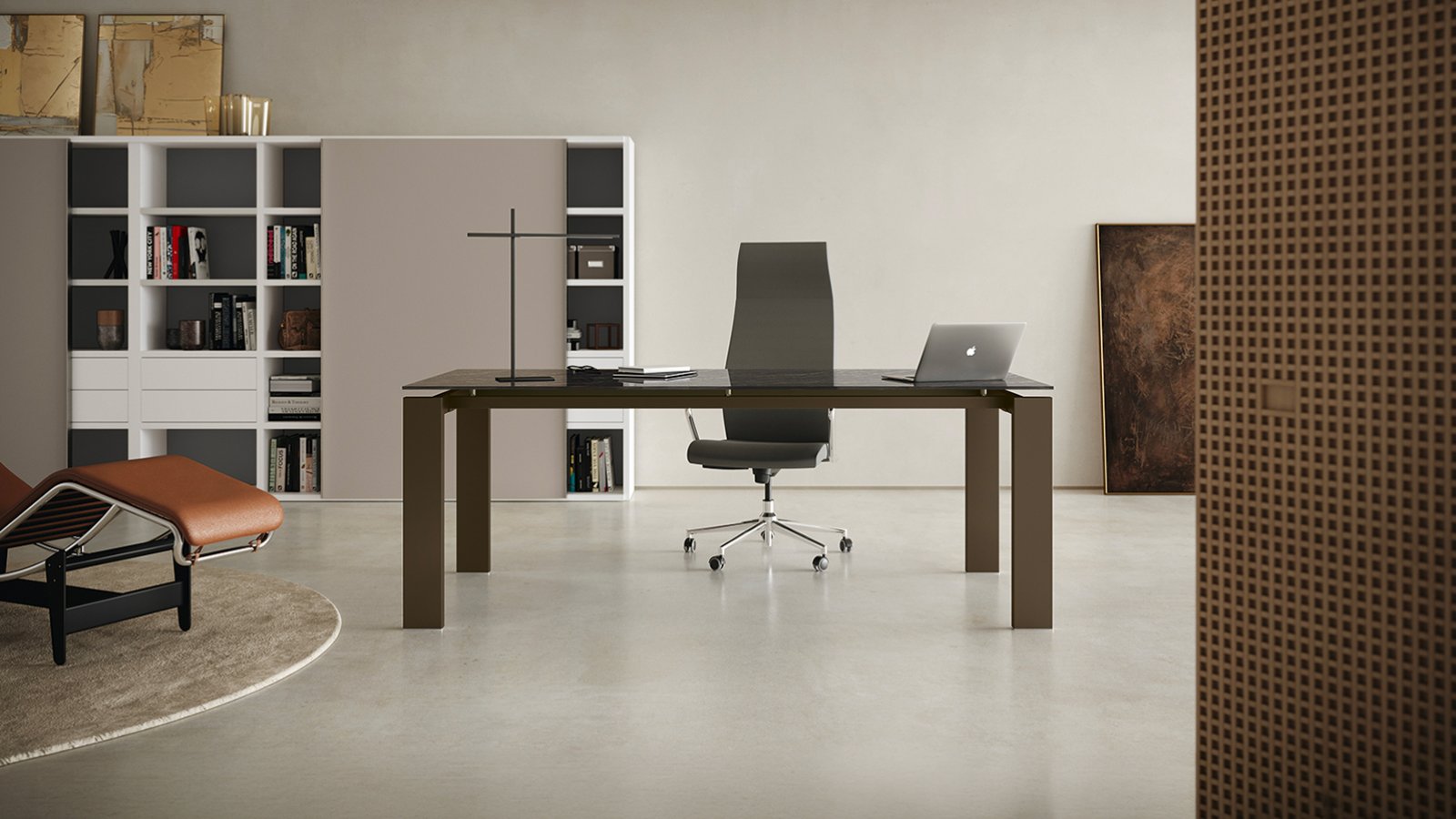 GO Colombini Office executive desk with melamine supports