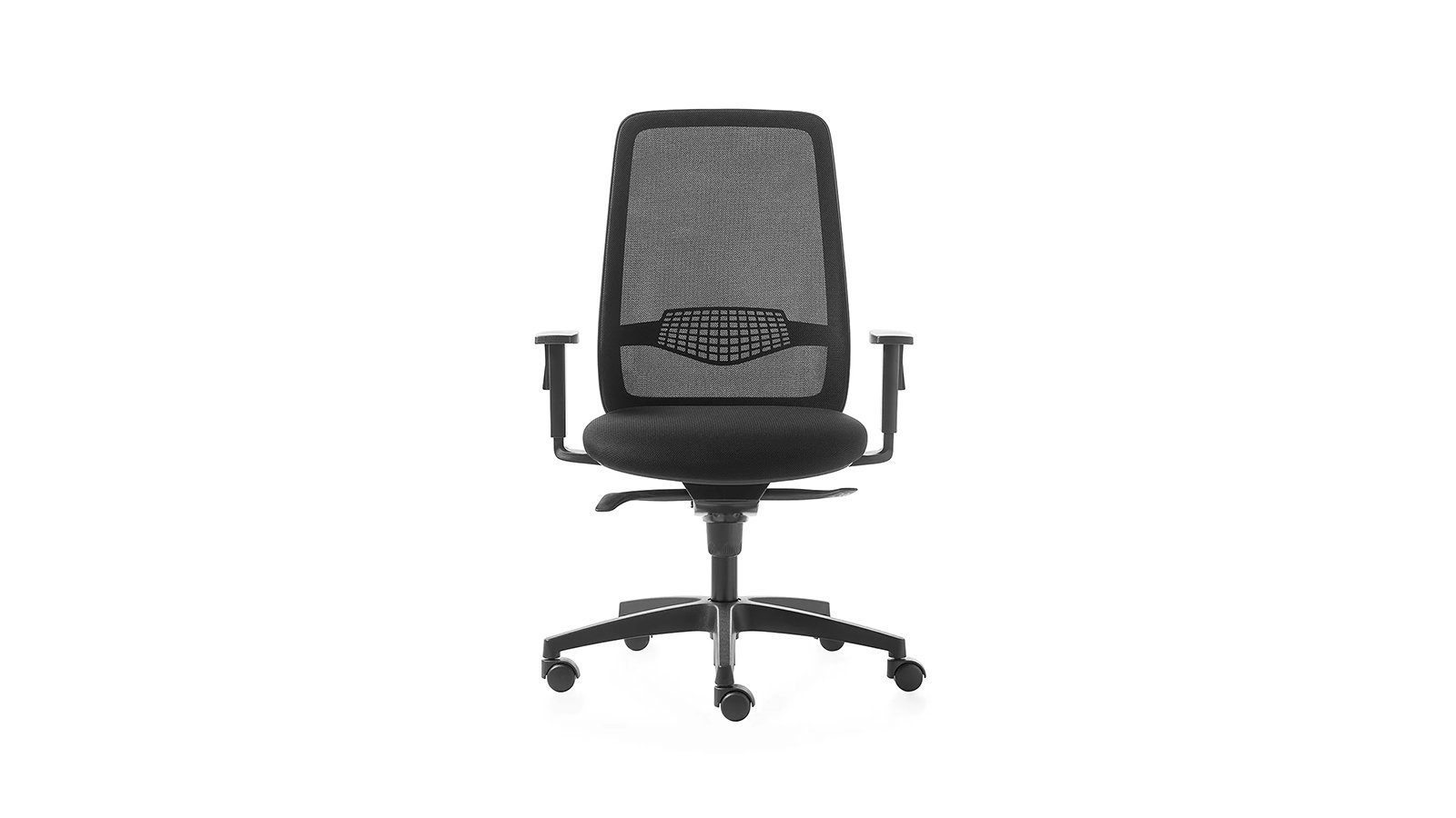 Ergonomic office chairs: black Key Go by Kastel at a workstation