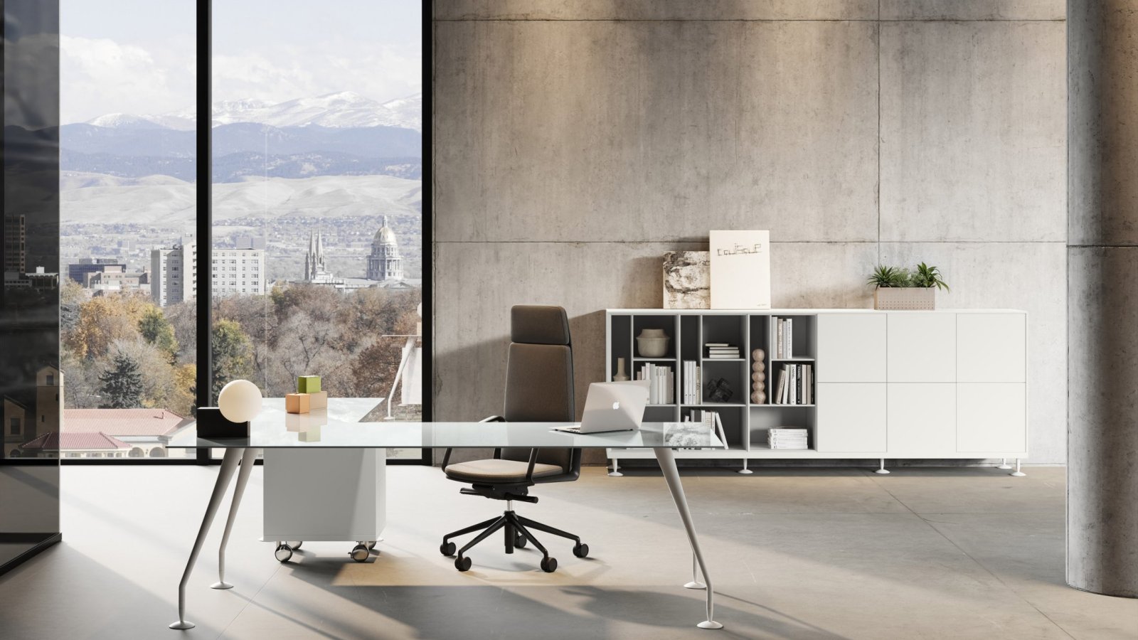 Énosi designer table by Nikolas Chachamis in a design-forward Indian office