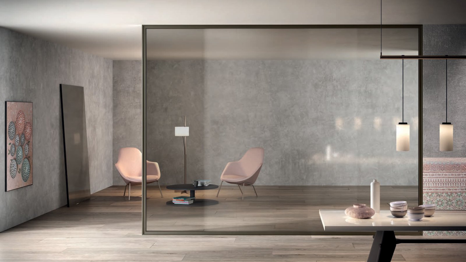 Office partition walls Simple Bold by Luconi in double glass