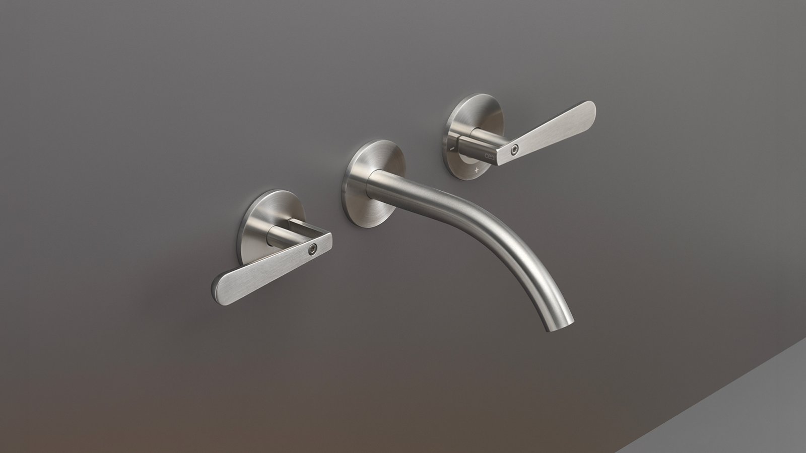 Lutezia by Cea Design wall-mounted dual handle tap, polished Black Diamond finish