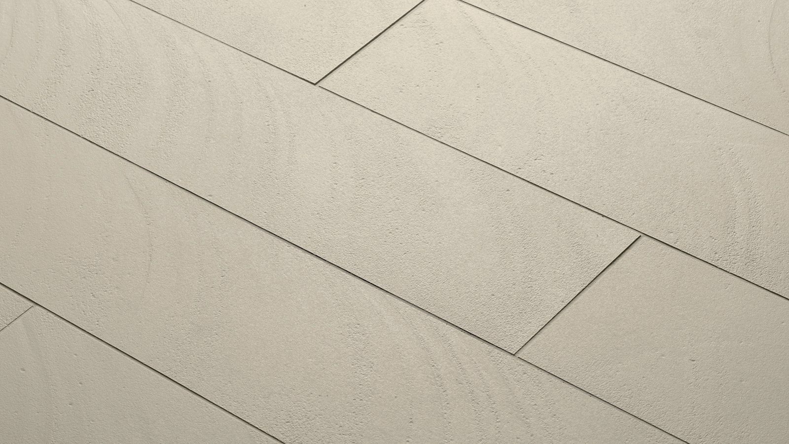 Otto by Mutina porcelain planks laid straight down a long corridor