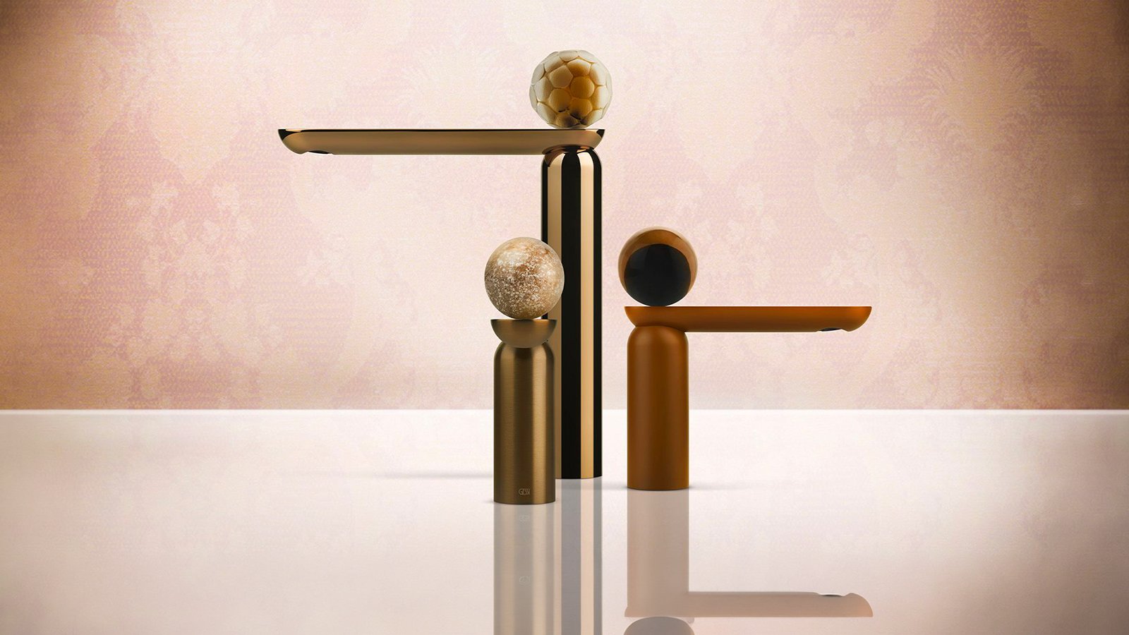 Metal pearl on the Perle basin mixer by Gessi
