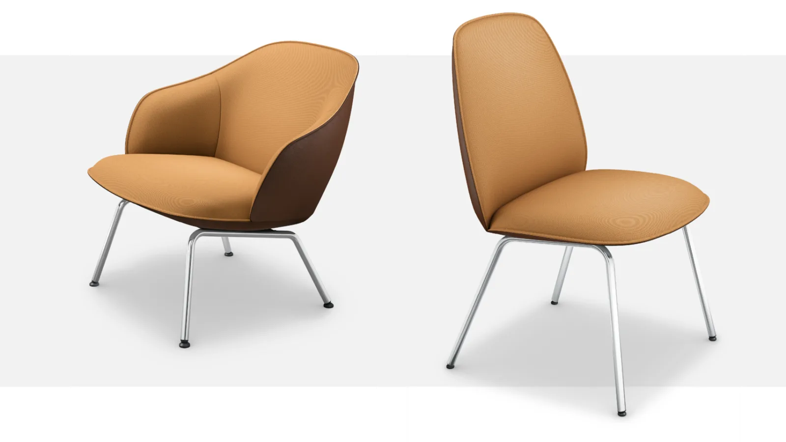 Visitor chairs from the se:café family by Sedus at a café table in an office reception