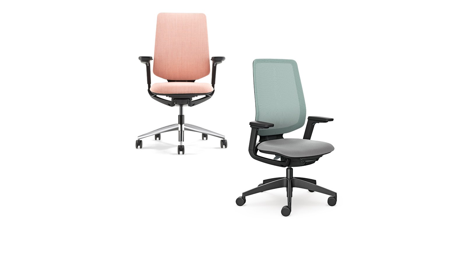 Ergonomic office chair se:flex by Sedus with mid grey mesh back at a shared workstation in an Indian office