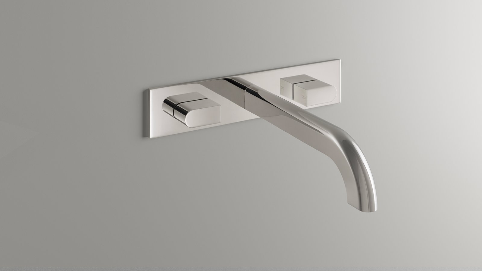 Sixty collection by CEA Design with monolithic marble washbasin and Black Ivory taps
