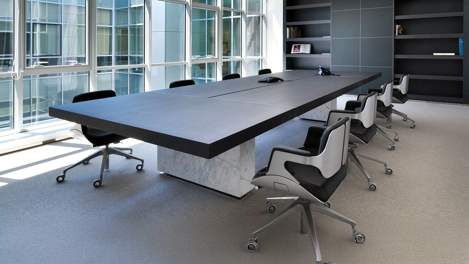 Conference and meeting table Asymmetrical Meeting by Tecno with asymmetric top
