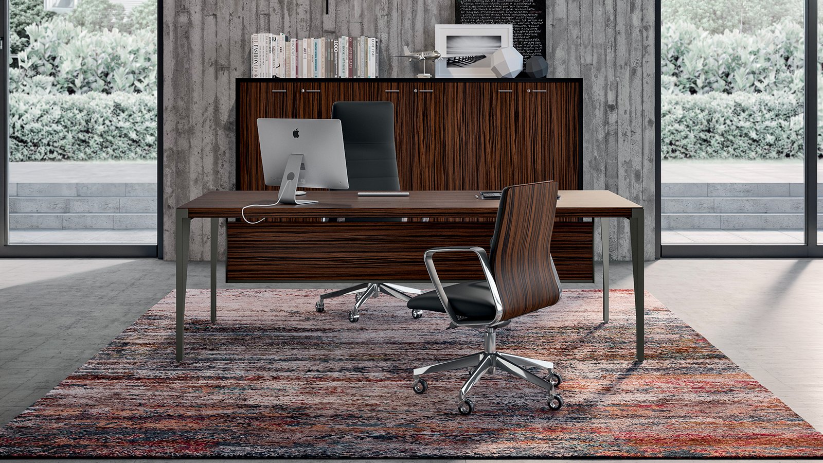 X9 director table by Quadrifoglio with return and service box