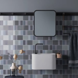 Diarama tile wall by Mutina with painterly effect