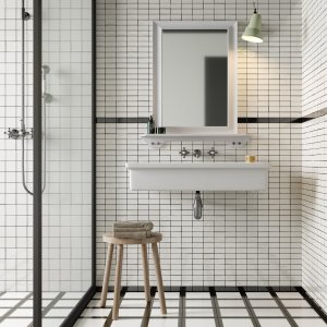 Double White tile from the Mattonelle Margherita range by Mutina