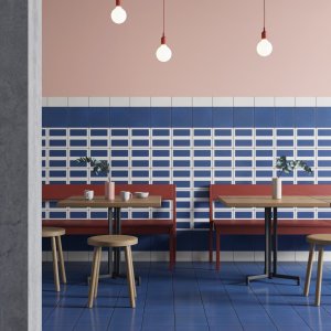Double Blue pattern in vitrified glazed porcelain, Mattonelle Margherita