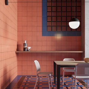Square Black pattern in vitrified glazed porcelain, Mattonelle Margherita