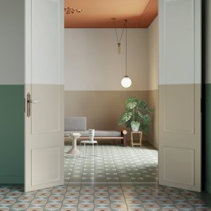 Cones pattern in vitrified glazed porcelain, Mattonelle Margherita