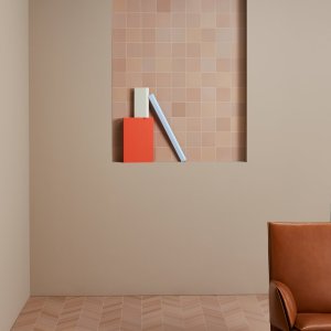 Chevron Mews tiles in Lead under a skylight