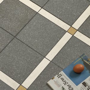 Etna Black Smooth tile from the Time collection