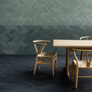 Short Mews chevrons in Ink forming a compact herringbone
