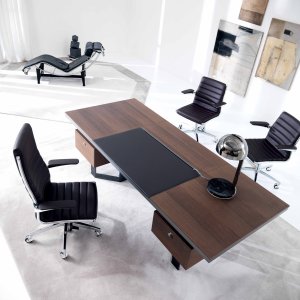 Elliptical Lloyd boardroom table of 620 cm on ten loop frames