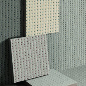 Washroom clad in Pico by Mutina, floor and walls