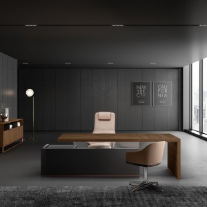 Bridge desk from the Bold58 collection with double side panels