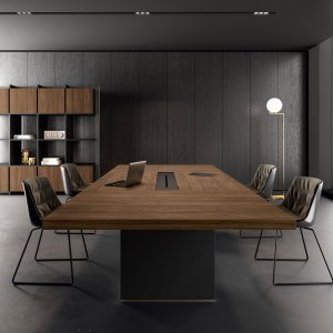 Detail of the 58 mm thick top on a Bold58 desk