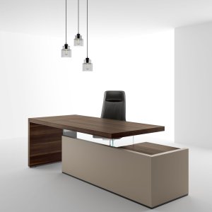 Bold58 Fusion desk with pedestal under the 58 mm top