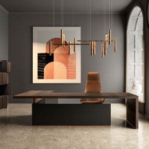 Executive desk Bold58 Leaven by About Office with glass element