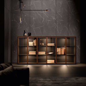 Bold58 Frame storage unit with Laminam Noir Desir door