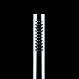 Shower area with AL/23 round overhead shower and its controls set on round plates