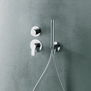 AL/23 two-hole mixer with separate spout and control on a wash basin
