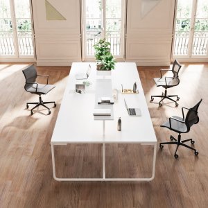 Itube office workstation row in an open-plan layout