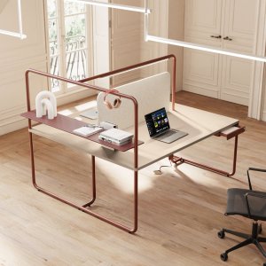 Curved steel tube leg of the Itube desk by Alea Office