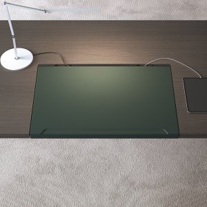 Leather insert flush in an Arche meeting top