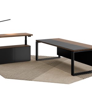 Arche executive desk with mitred frame in oak