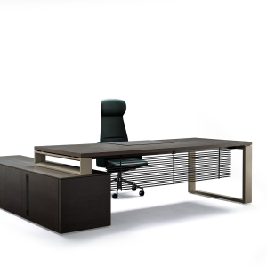 Rectangular Arche table for ten with leather insert