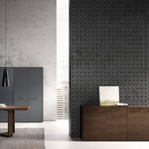 Mid height screen on the Arche executive desk
