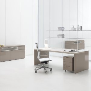 Archiutti Ar.tu credenza with poppy red lacquered niche